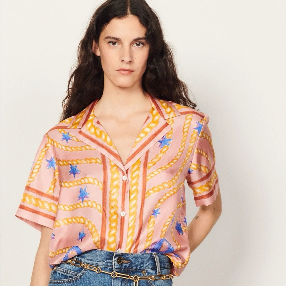 Sandro Silk printed shirt
